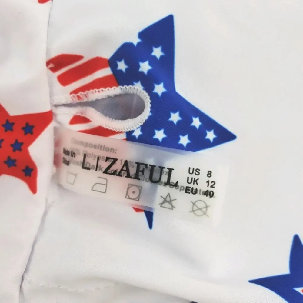 NWT Zaful Red, White & Blue Bikini size 8 - Picture 6 of 11